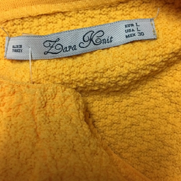 NWT Zara Knit Yellow Sweater Midi Dress L - Picture 4 of 4